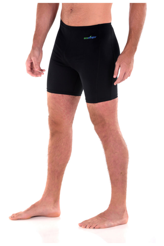 men swim shorts stretch fabric black